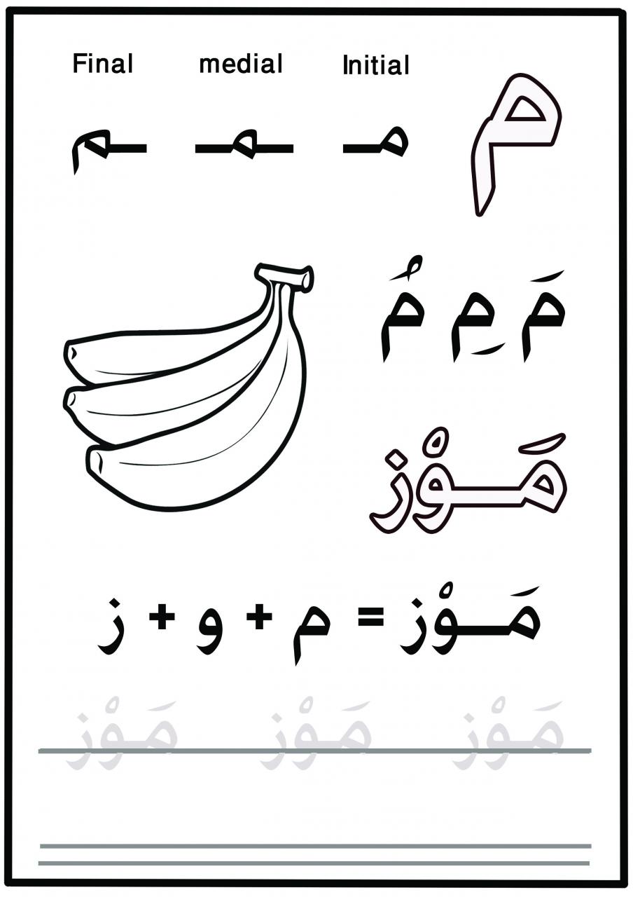 تلوين حرف الميم - رسومات حرف الميم للاطفال 714 4