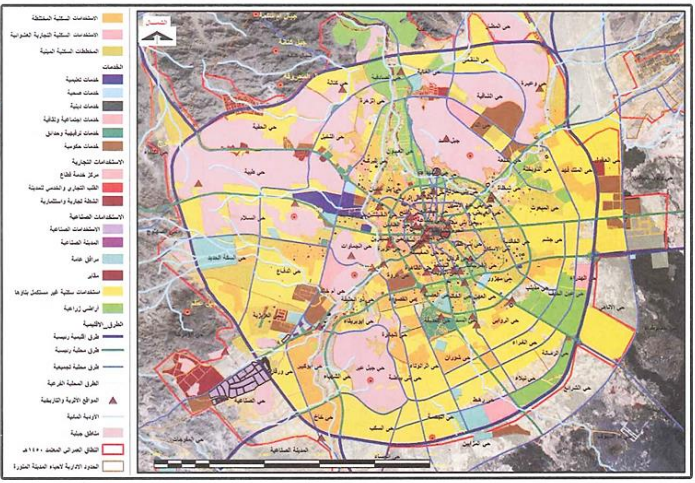 خريطة توضح احياء المدينة المنورة - ثانى اقدس مكان بالارض 2031 1