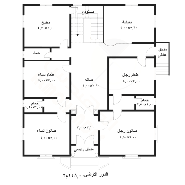 مخططات دور ارضي , تصميم و رسومات للطابق الاول